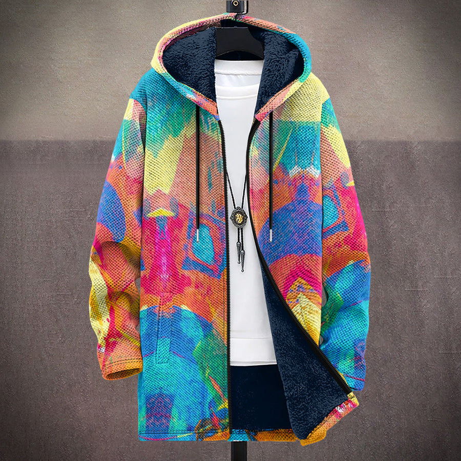 MARIAH | VIBRANT 3D-PRINTED ELEGANT HOODED JACKET