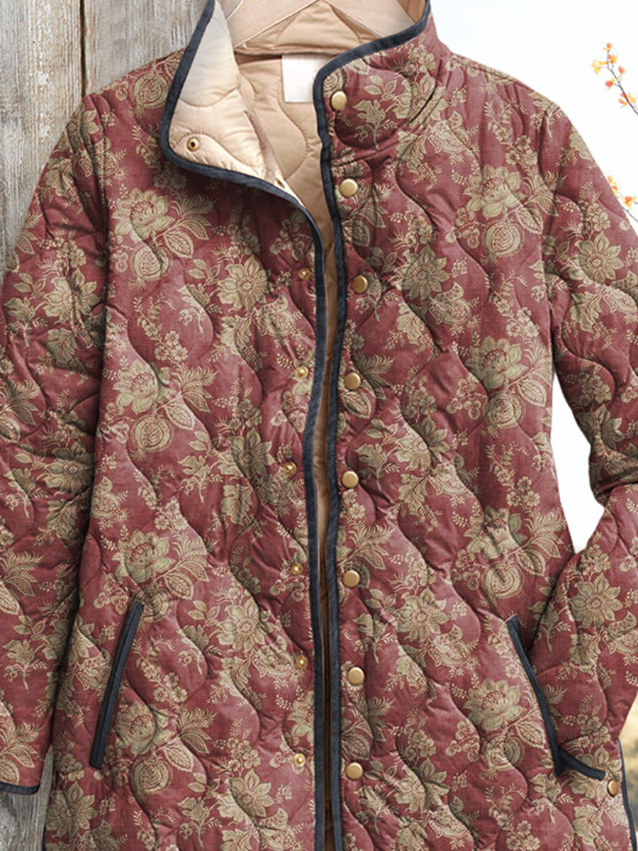 Women's Vintage-Style Floral Print Jacket