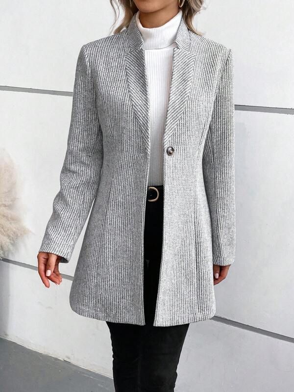 Tanja™ – Elegant Collarless Long-Sleeve Wrap