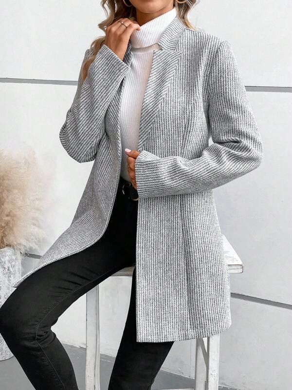 Tanja™ – Elegant Collarless Long-Sleeve Wrap