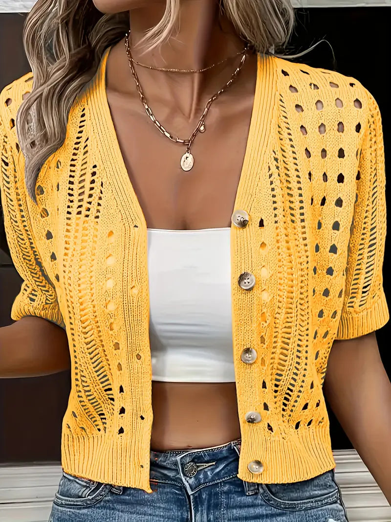 Kendall™ - Trendy Short-Sleeve Cardigan
