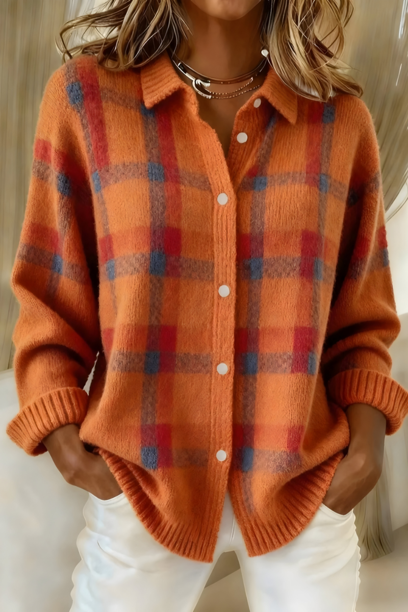 Tesa | Cozy Plaid Sweater Cardigan