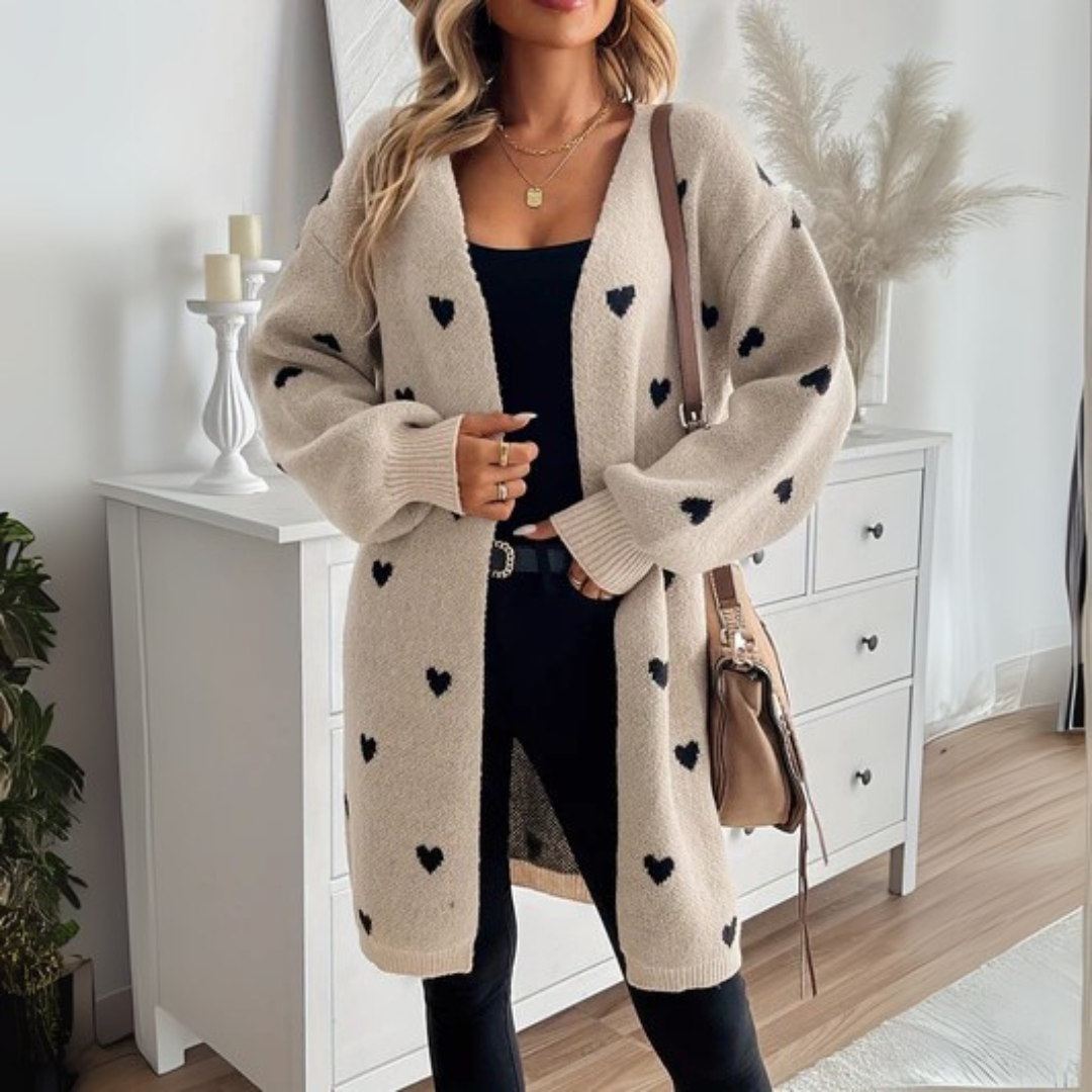Julia - Heart-Pattern Cardigan