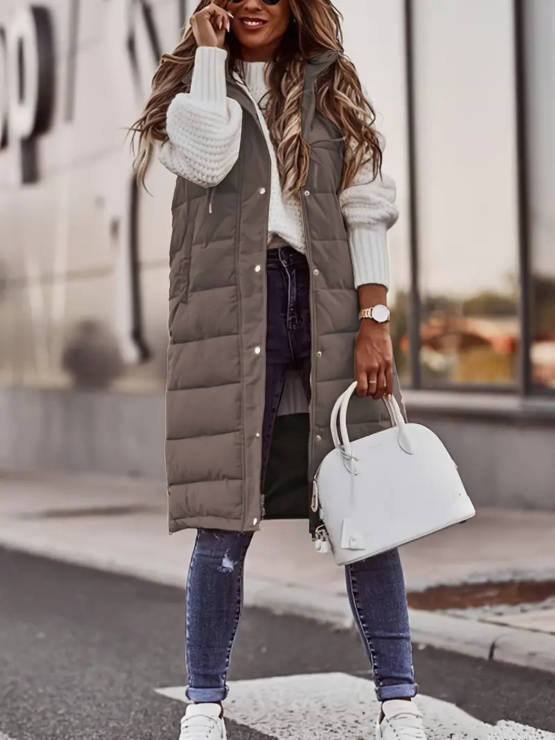 Marzia - Hooded Coat with Buttons on the Front