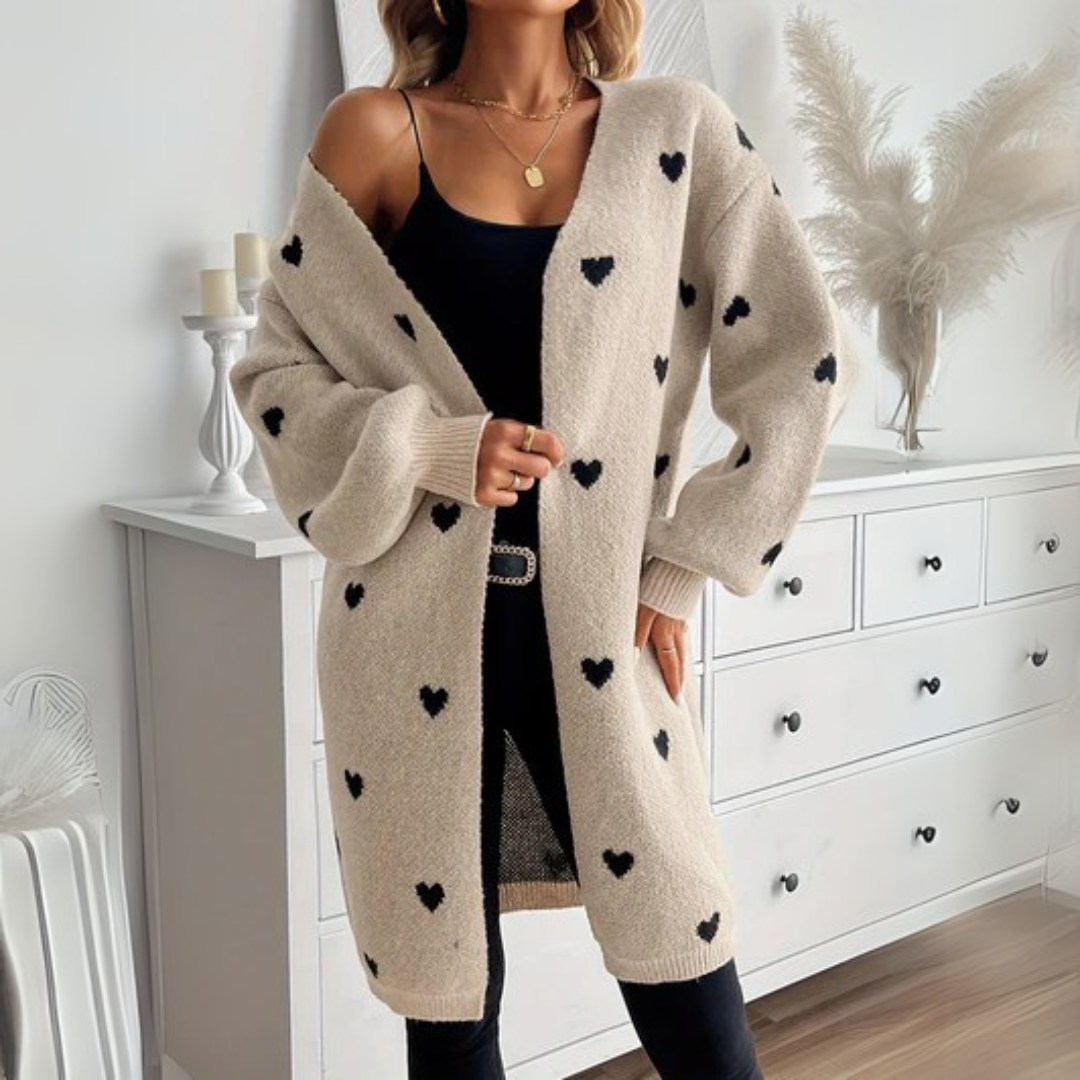 Julia - Heart-Pattern Cardigan
