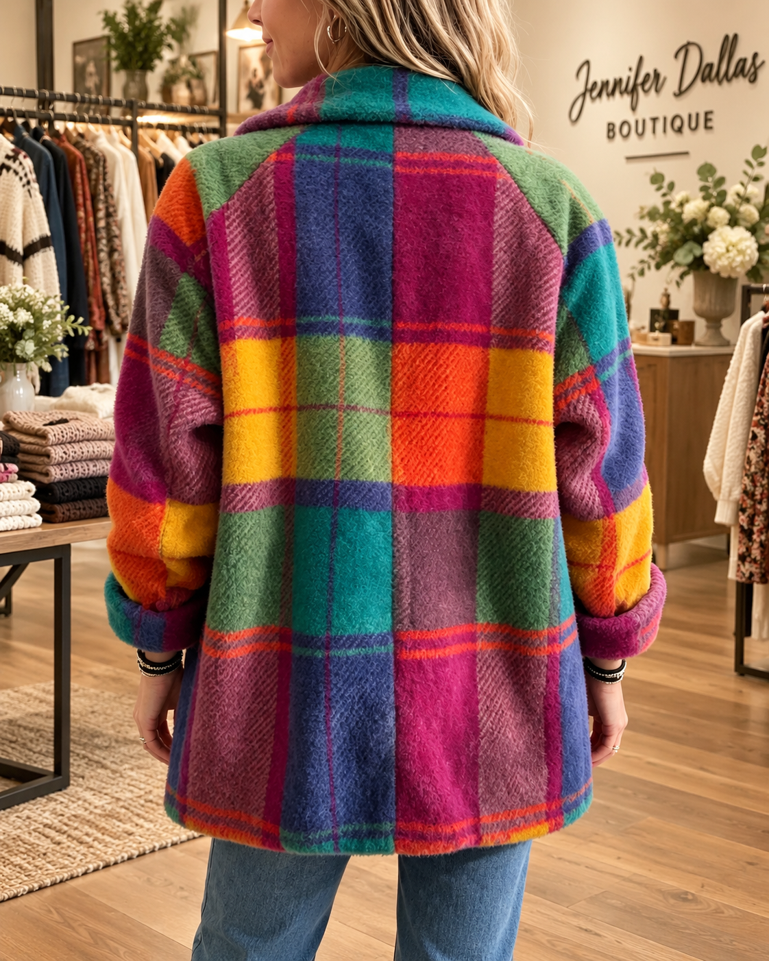 THE ELOWEN | COLORFUL PLAID COAT