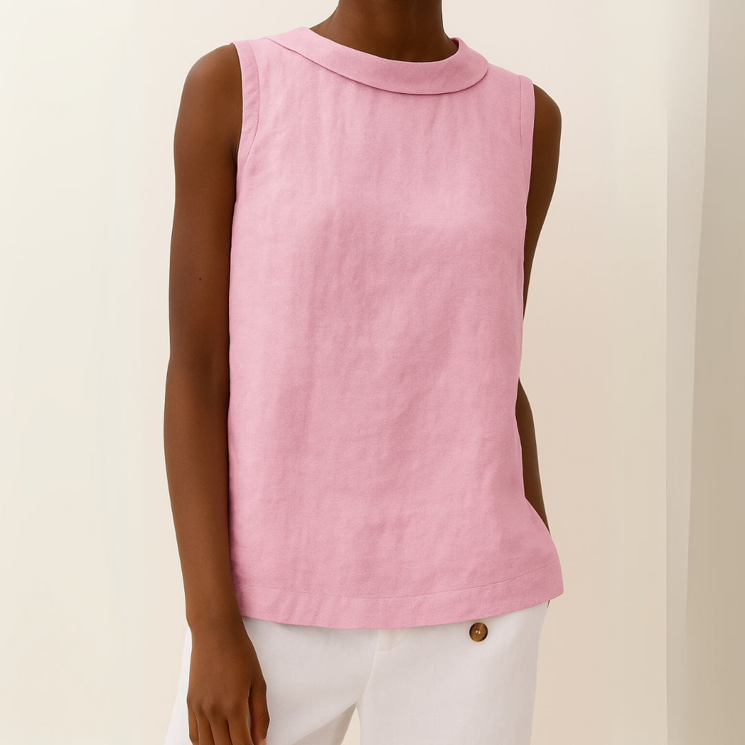 DAJA SLEEVELESS LINEN BLOUSE