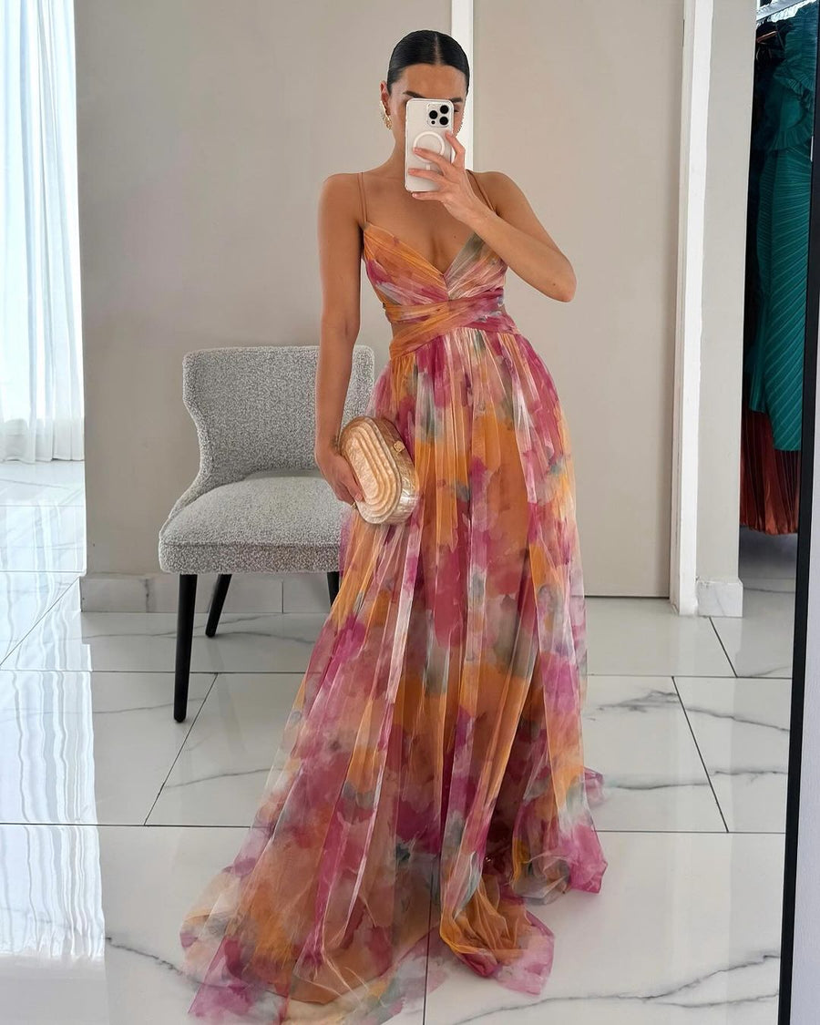 Giselle™ | Enchanting Maxi Dress with Floral Print