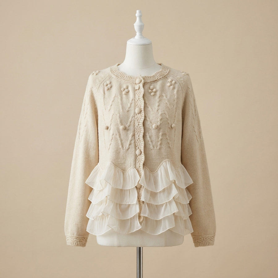 Ruffled Natural Cardigan™