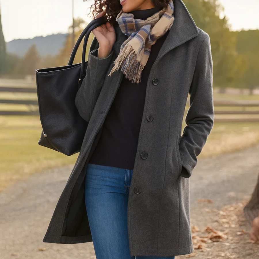 Vera™ - Classic Mid-Length Button Coat