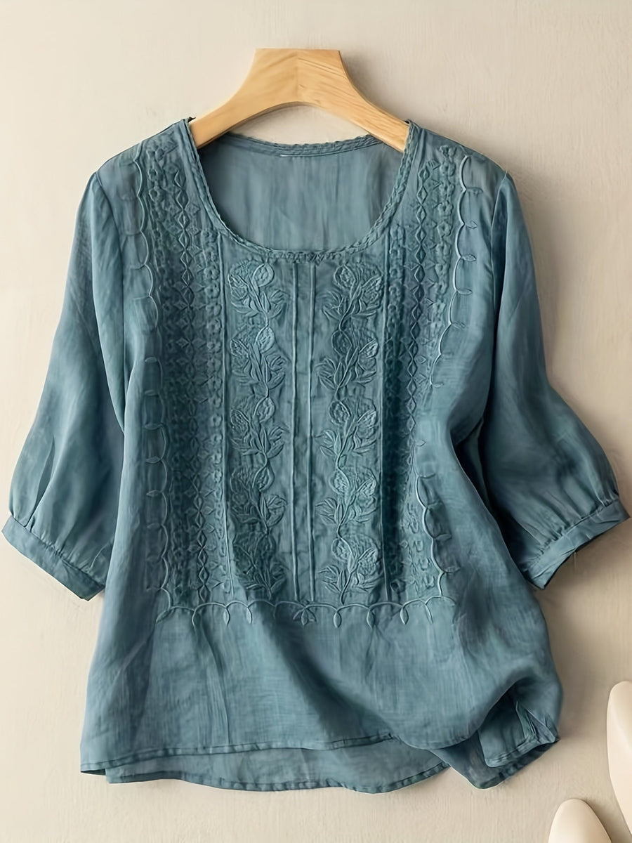 NATALIE – TIMELESS ELEGANCE EMBROIDERED BLOUSE