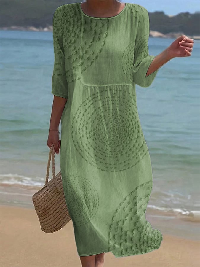 Embroidered casual dress for women.