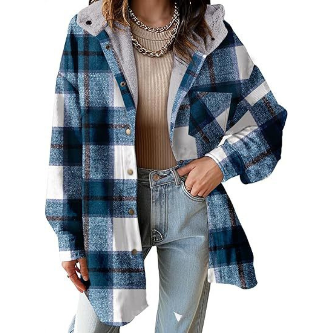 Tallulah™ – Relaxed-fit plaid hooded jacket