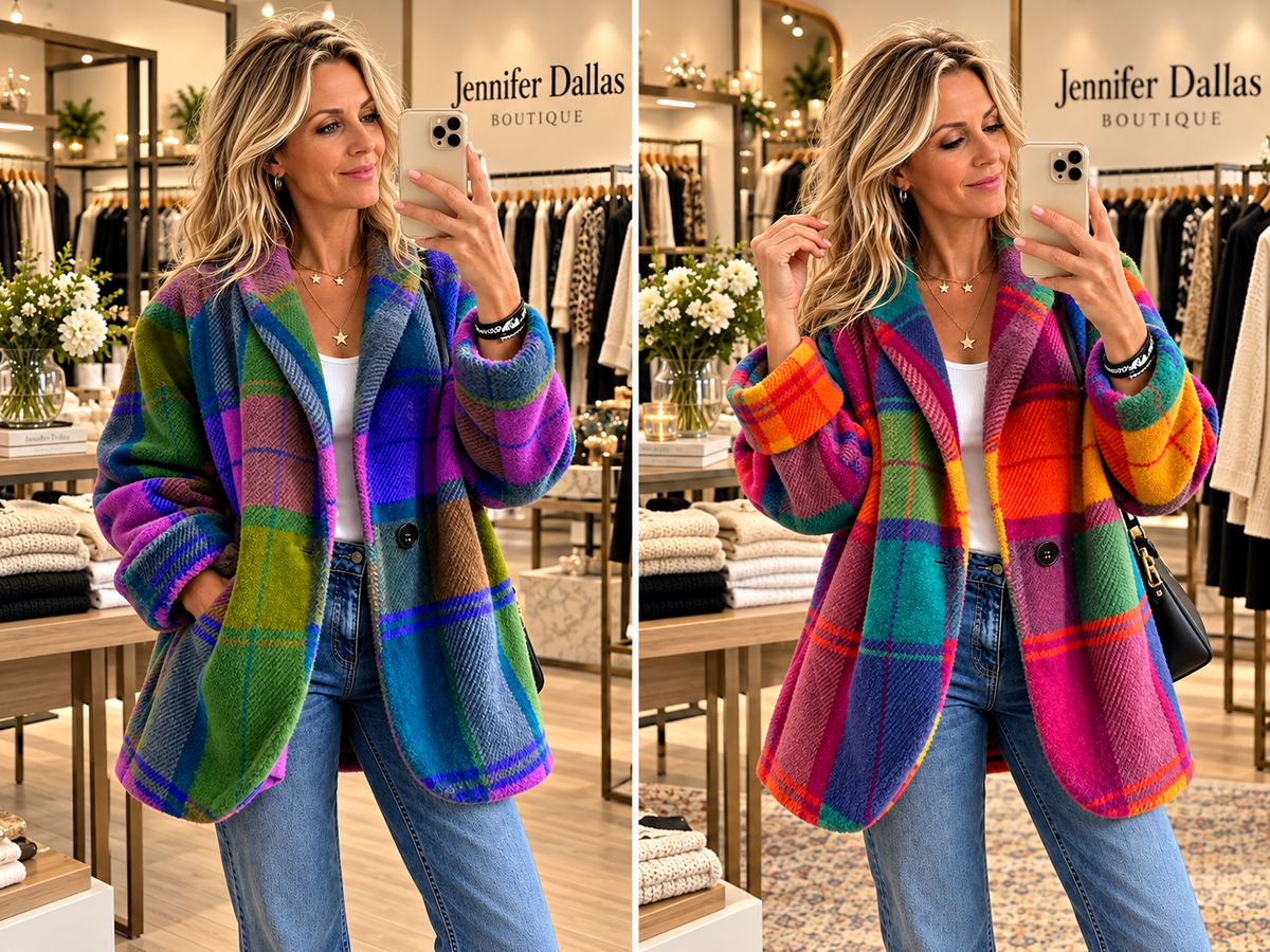 THE ELOWEN | COLORFUL PLAID COAT