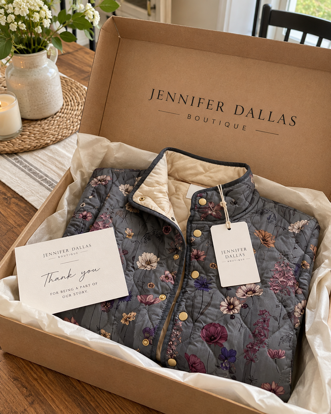 Niva | Vintage Floral Print Quilted Jacket
