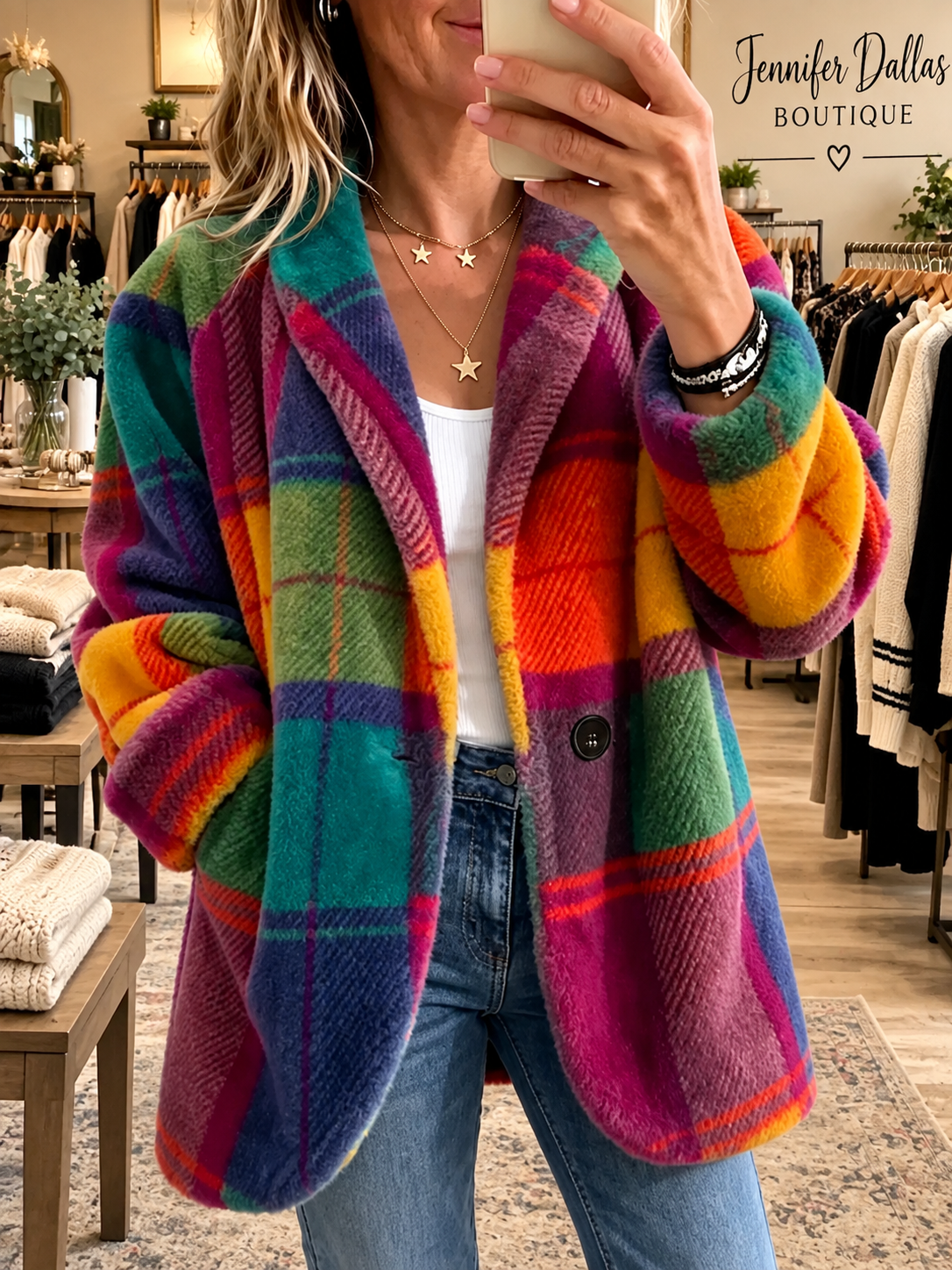 THE ELOWEN | COLORFUL PLAID COAT