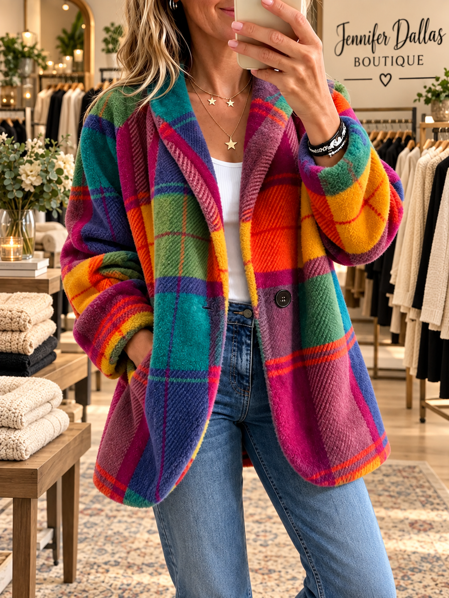 THE ELOWEN | COLORFUL PLAID COAT