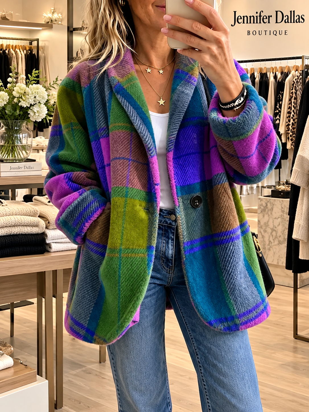 THE ELOWEN | COLORFUL PLAID COAT
