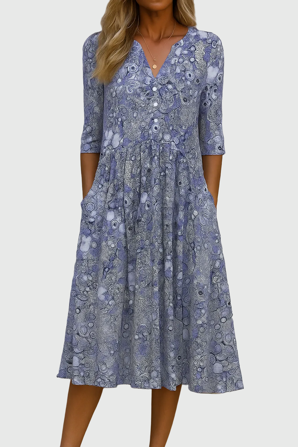 Harlow | Elegant V-neck midi dress