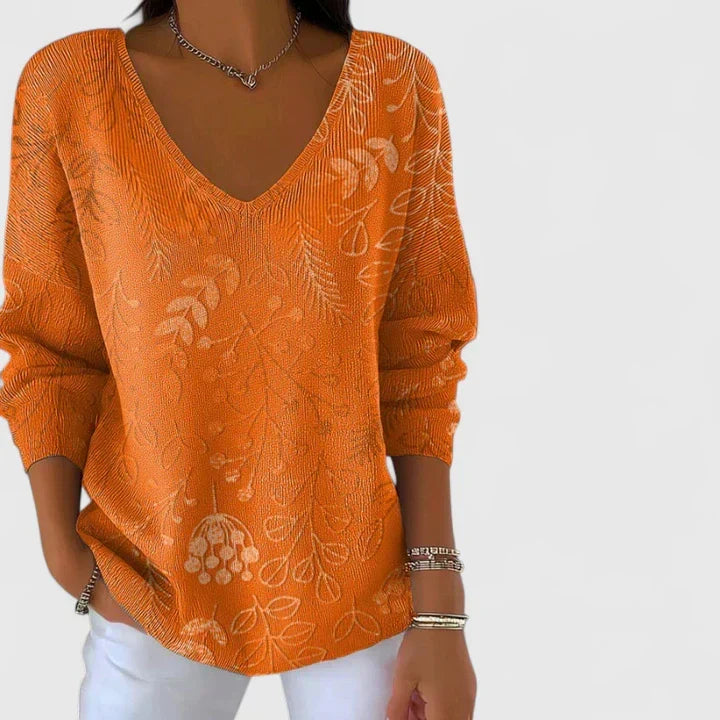 MAYA – RELAXED V-NECK SWEATER