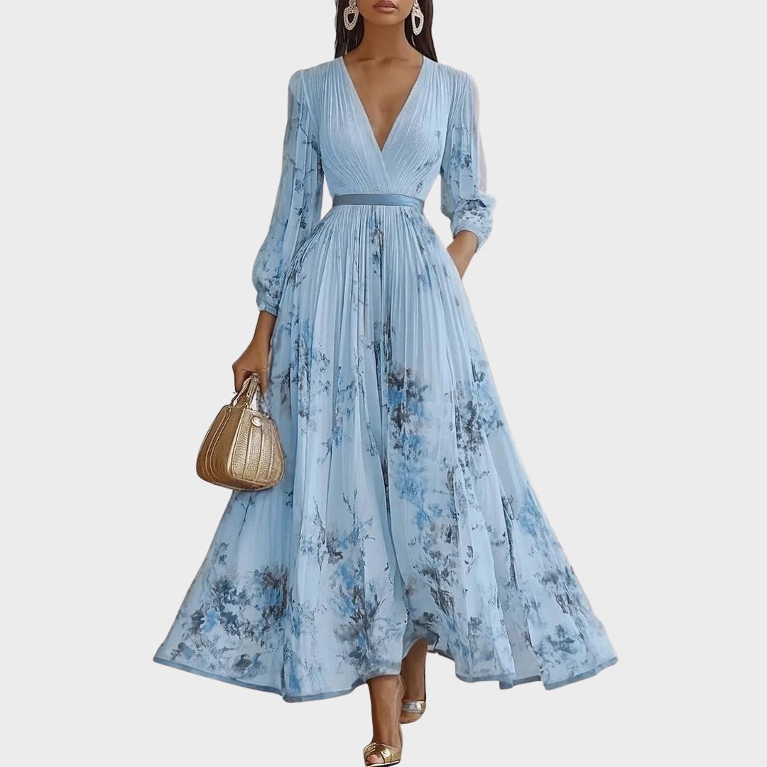 Rowella™ | Elegant Pleated Maxi Dress