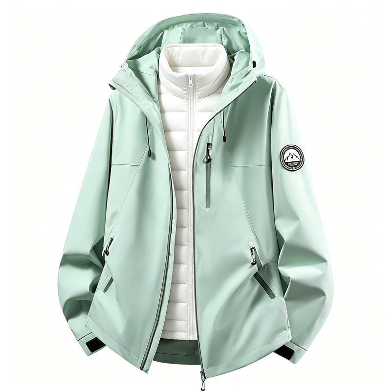 Women's softshell outdoor jacket with removable inner jacket