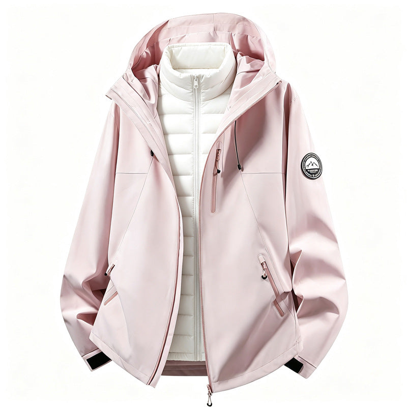 Women's softshell outdoor jacket with removable inner jacket