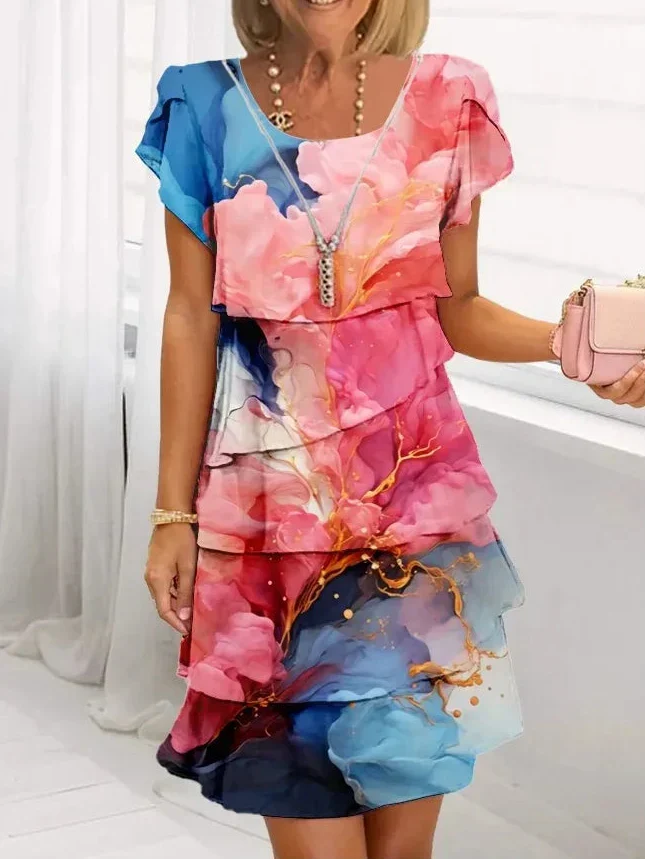 Caroline | Elegant Comfort Ruffled Dress
