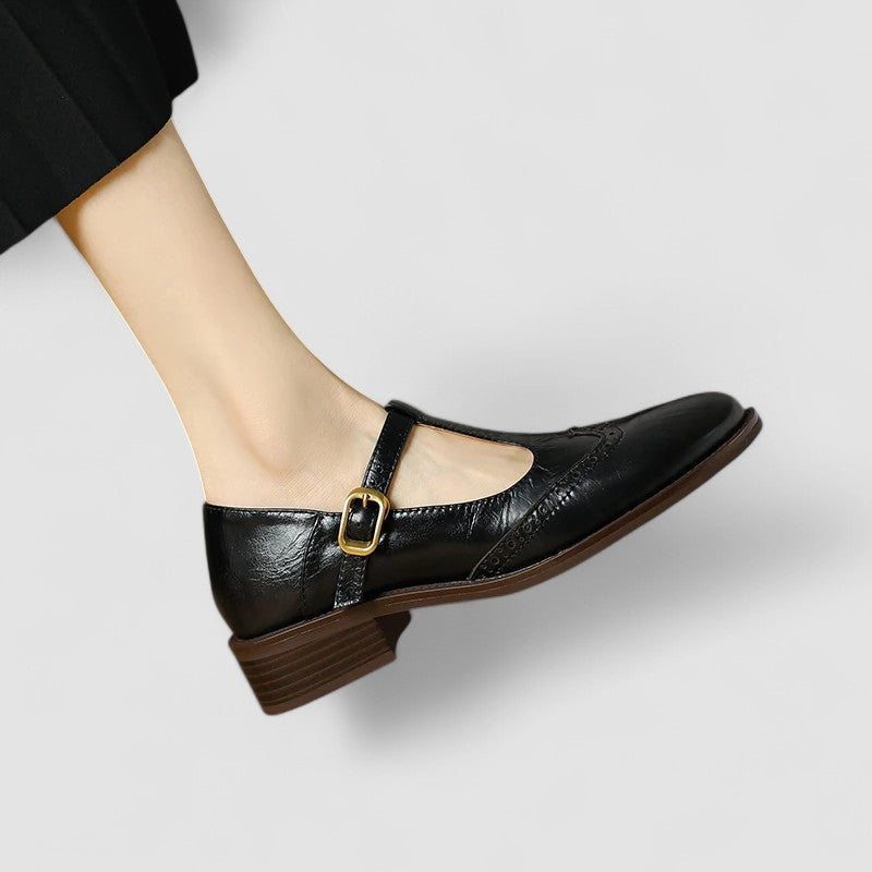 ANDREA – VINTAGE T-STRAP LEATHER SHOES