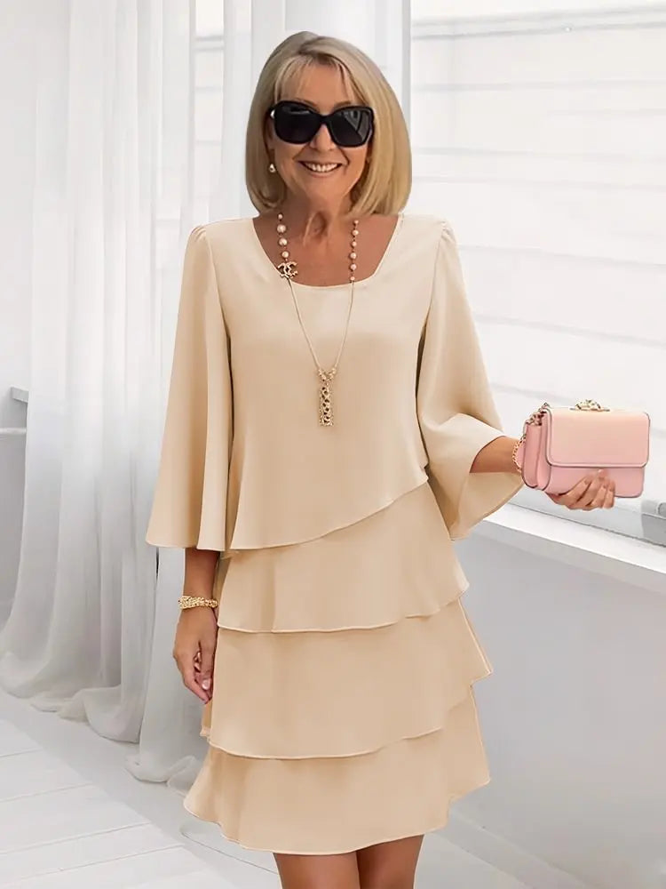 Catherine | Elegant Comfort Ruffled Dress
