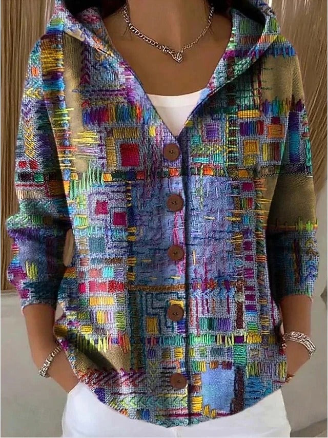Cassidy | Cozy Artistic Long Cardigan