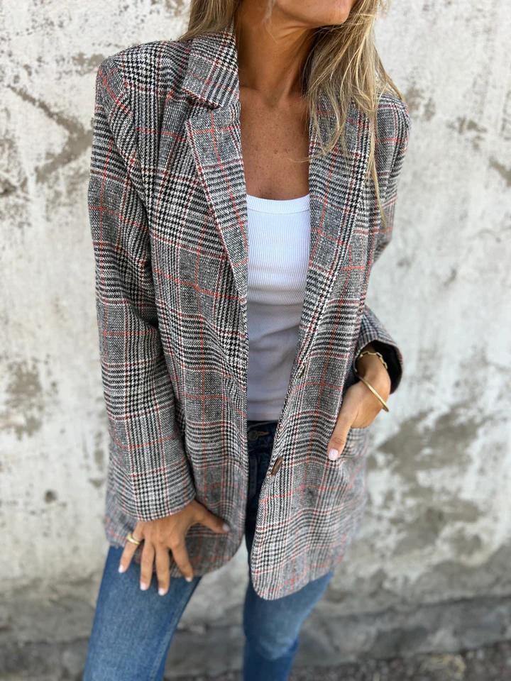 Vittoria - Casual Checked Blazer with Lapels