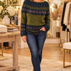 Anita Cozy Retro Sweater in Dark green — Jennifer Dallas Boutique