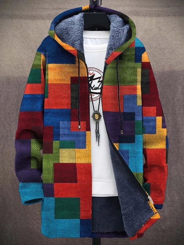 ELISE – GEOMETRIC COZY HOODED JACKET