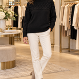 Eva Cable-Detail Sweater in Black — Jennifer Dallas Boutique