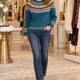 NICOLE Retro Sweater in Blue — Jennifer Dallas Boutique