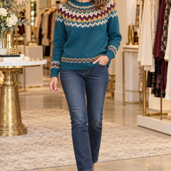NICOLE Retro Sweater in Blue — Jennifer Dallas Boutique