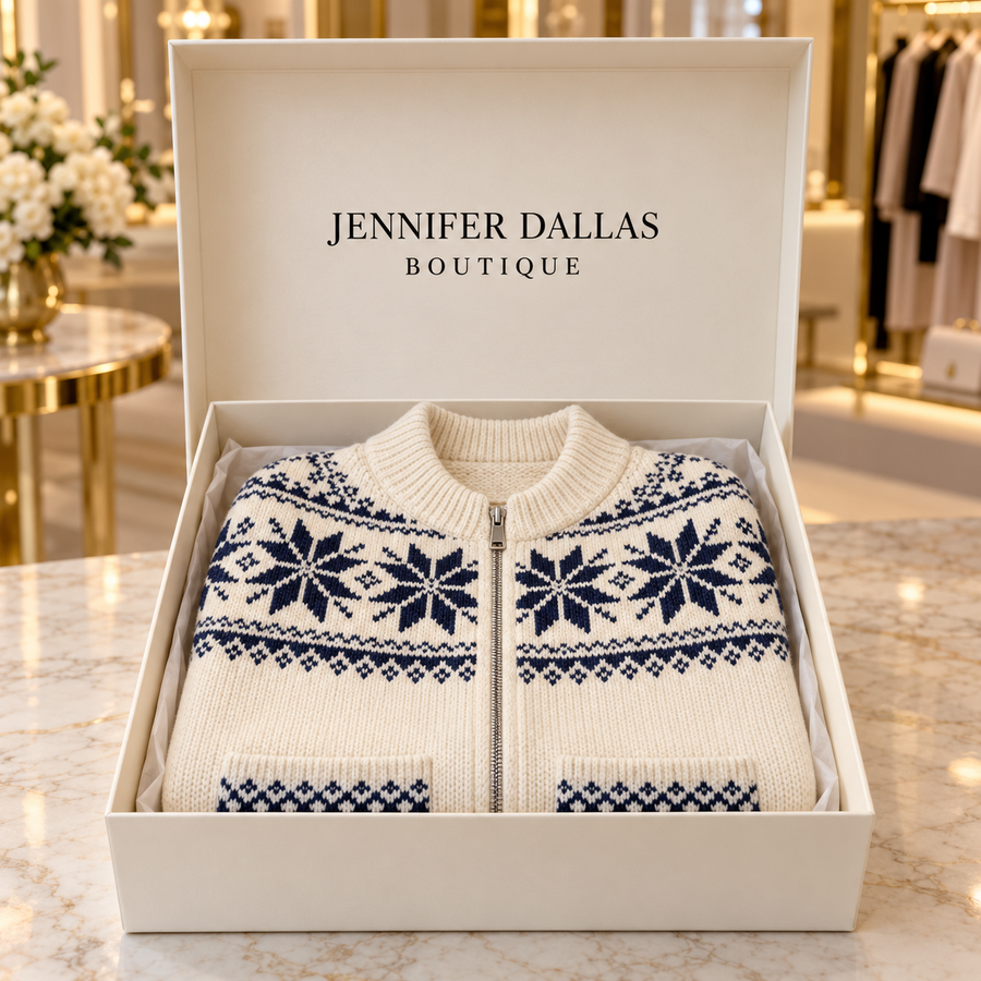 Cair Knit Cardigan in a Jennifer Dallas Boutique gift box