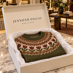 Charlotte Comfortable Elegant Sweater in Jennifer Dallas Boutique gift box