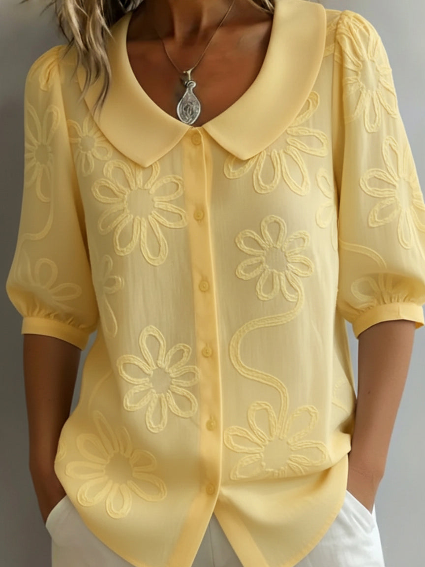 Aurélie — Lightweight Floral Blouse Natural Elegance