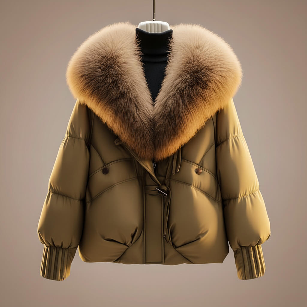 Elsie elegant chic coat in khaki