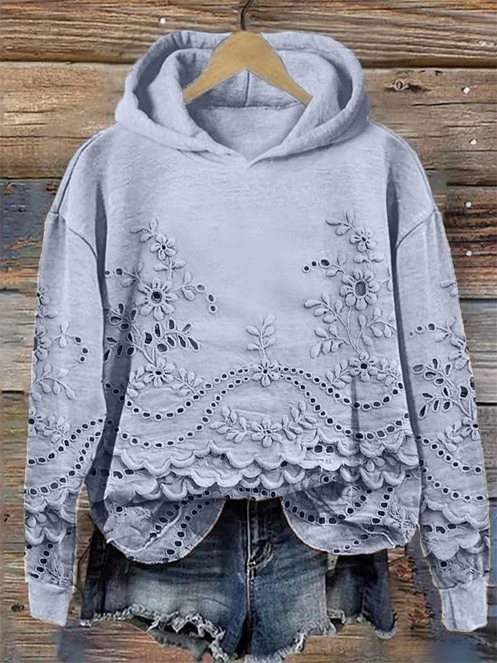 Regine™ - Cozy Hoodie with Floral Print