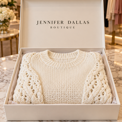 Jennifer Dallas Boutique gift box with Hazel sweater