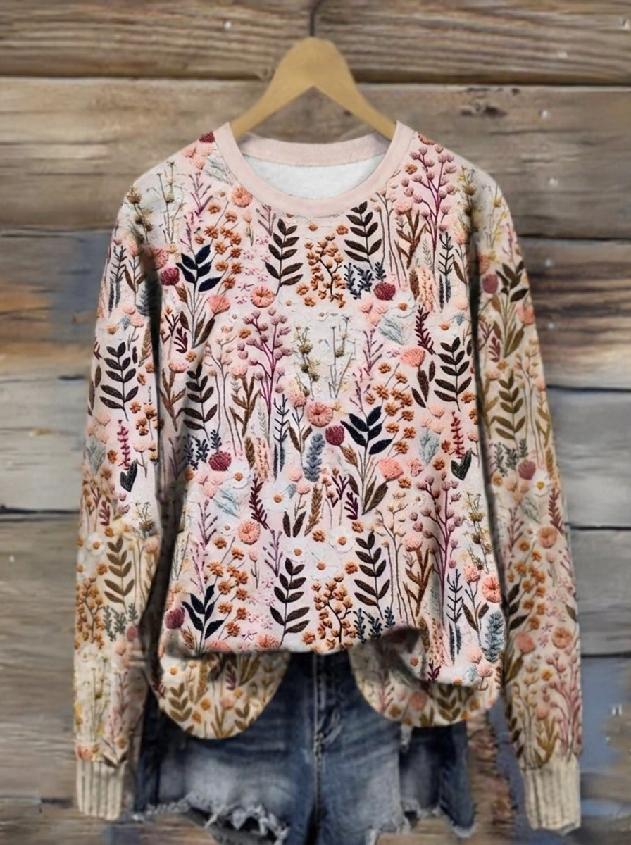 DARIA™ | PULLOVER WITH EMBROIDERED FLOWERS