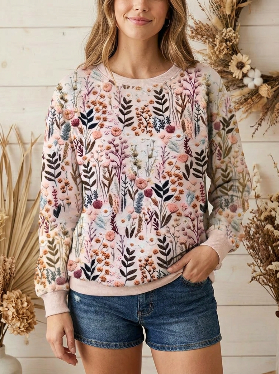 DARIA™ | PULLOVER WITH EMBROIDERED FLOWERS