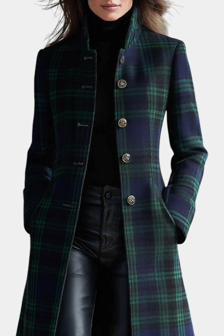 Milton | Midi Coat with Two-Tone Check Pattern