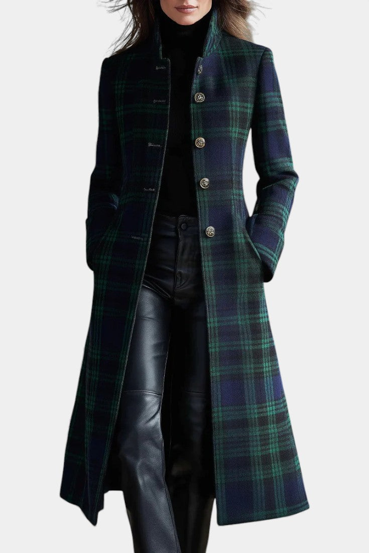 Milton | Midi Coat with Two-Tone Check Pattern