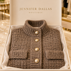Josephine Chic Knitted Blazer in Jennifer Dallas Boutique gift box
