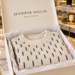 Kristine Cozy Textured Knit Sweater in Jennifer Dallas Boutique gift box