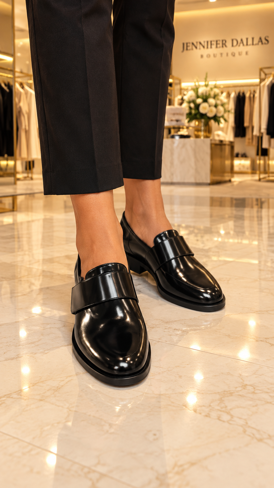 Polished Strap Loafers worn in Jennifer Dallas Boutique